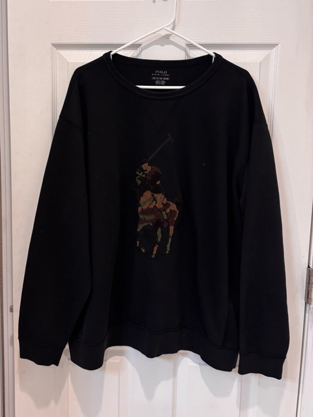 Polo by Ralph Lauren Black Crewneck Sweatshirt with Camo Polo Player